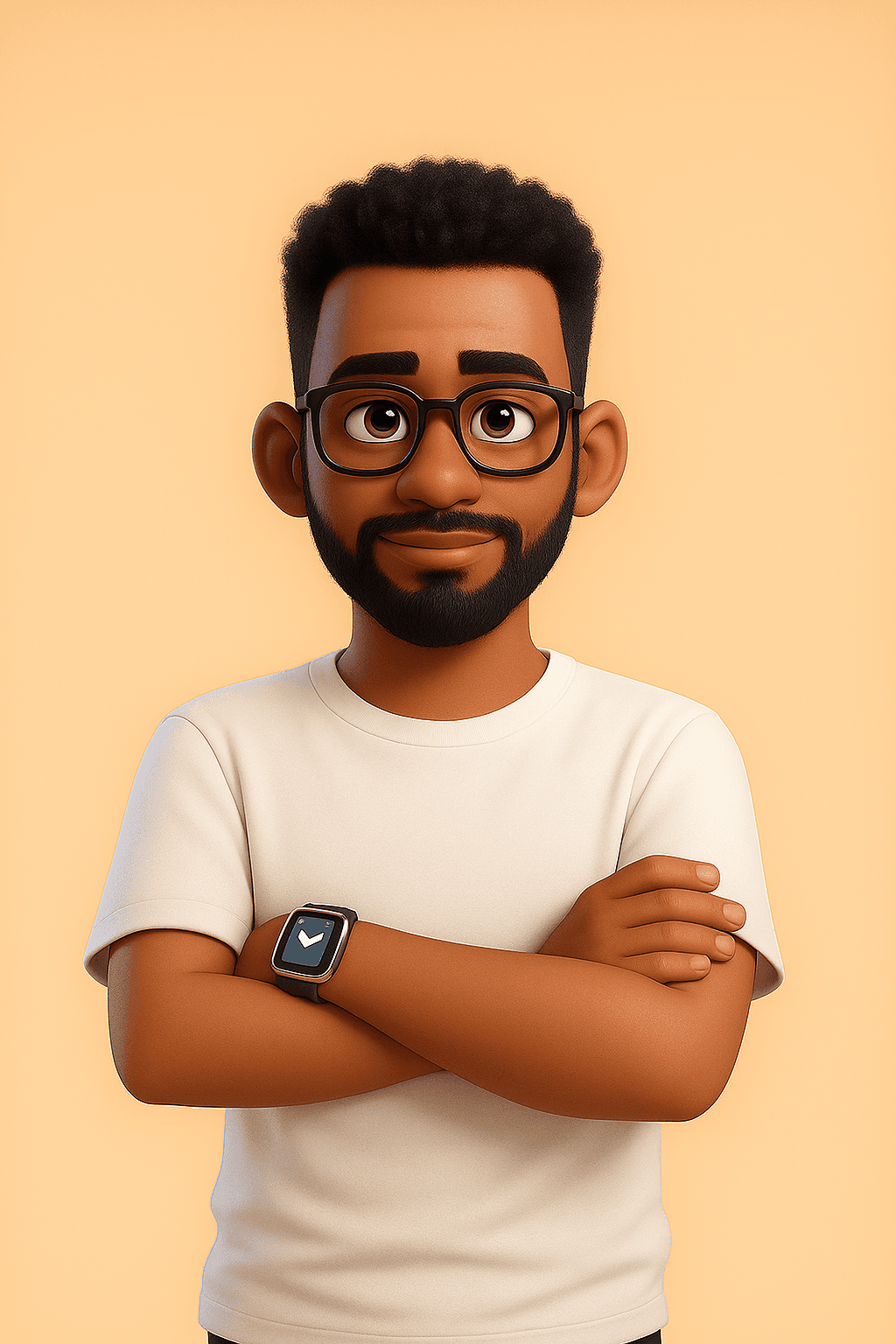 Colorful cartoon portrait of Yohannes Assefa